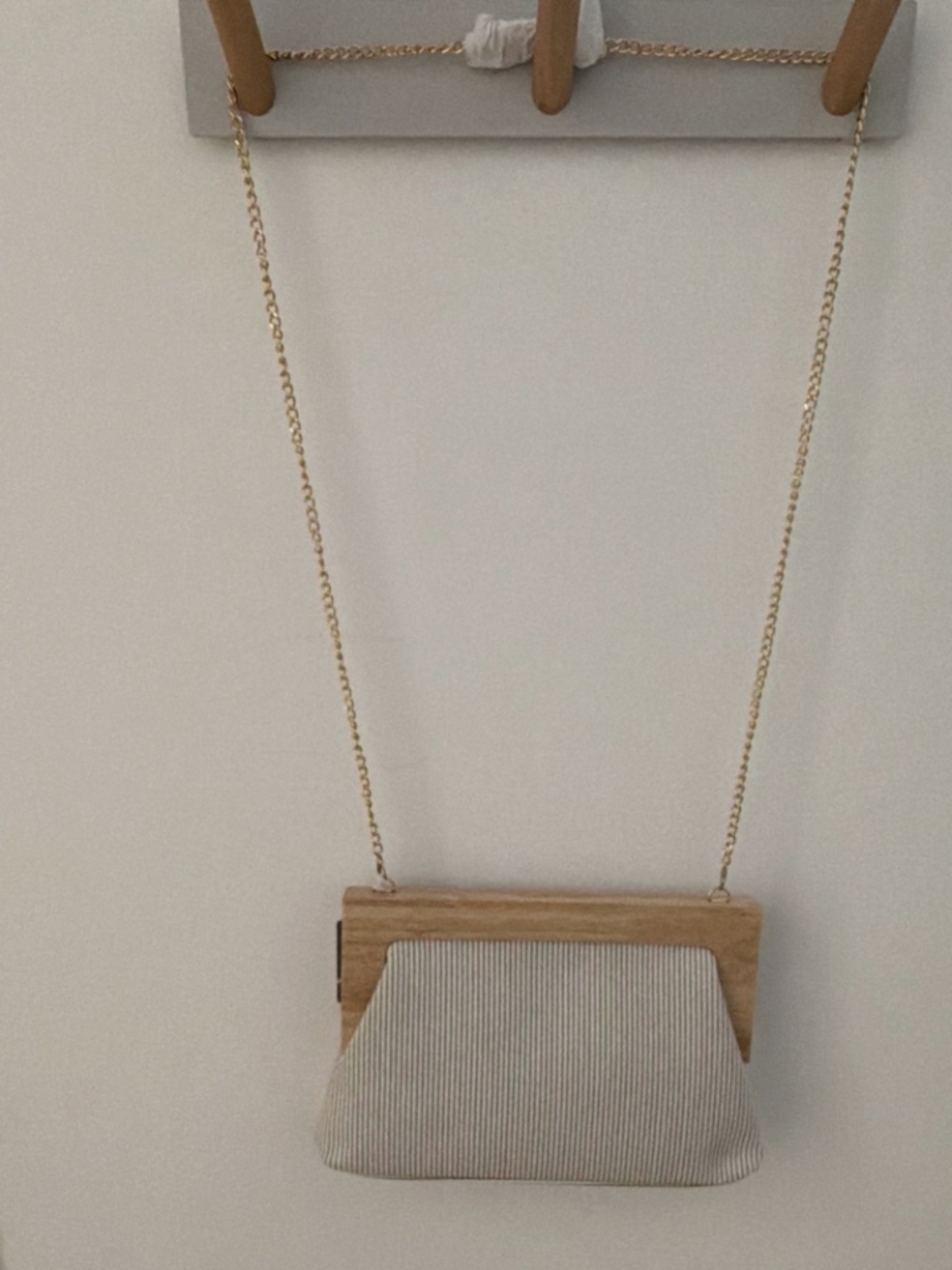 Haute Hippie Women’s Striped Small Crossbody Gold Chain Detachable Strap Clasp
